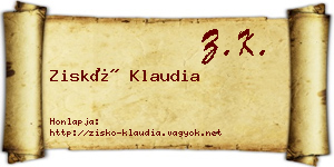 Ziskó Klaudia névjegykártya